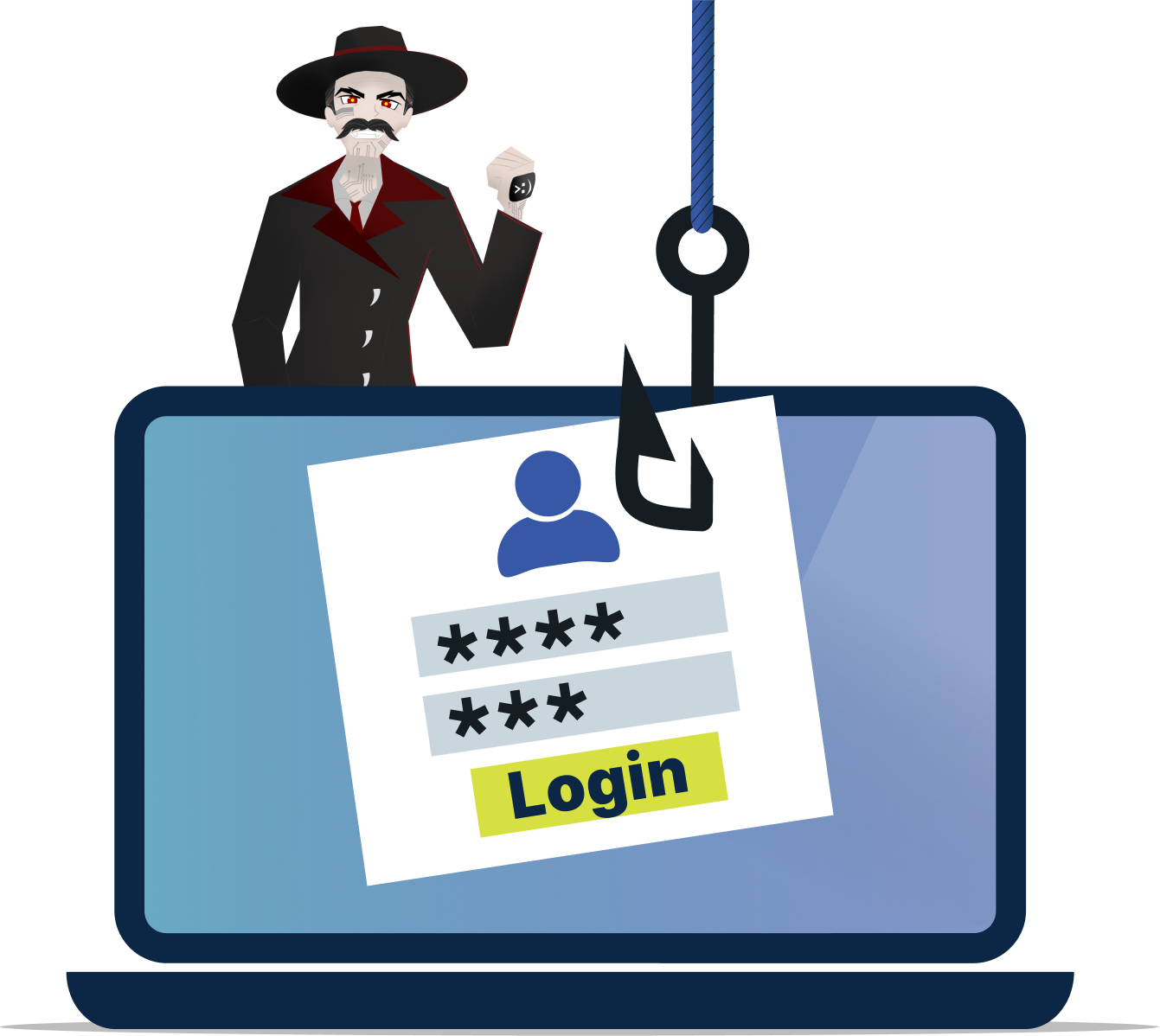 Identity theft and phishing illustration